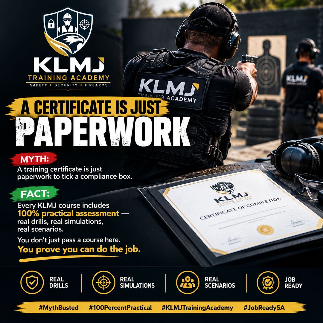 Myth vs fact — a training certificate is not just paperwork; every KLMJ course is 100% practical assessment
